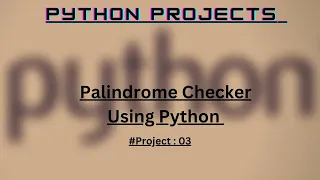 Palindrome Checker Python mini project Python Projects