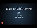 Even or Odd Number in JAVA BluejCode