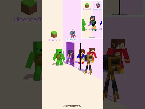 Camera Pov:Superhero Dance Challenge Toca Toca🦸🏋️📷 - Minecraft Animation #maizen #minecraft #fypシ