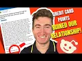 WE BROKE UP Over Credit Card Points Credit Reddit