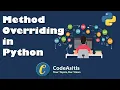 Method Overriding in Python Python Polymorphism OOPS Python Tutorial Python Programming