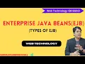 Enterprise JavaBeans EJB Stateful Session Bean Stateless Session Bean Entity Beans