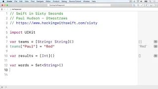 Creating empty collections - Swift in Sixty Seconds