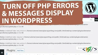 How to Turn Off PHP Errors Messages Display in WordPress