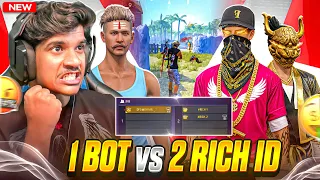 1 BOT vs 2 RICHEST PLAYERS 💀🔥 | COLLECTION KINGS 👑| 1 v 2 😨 | FREE FIRE TELUGU #dfg #freefire