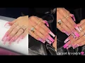 Pink Punk Curved nails Acrylic nail freestyle Hand painted art