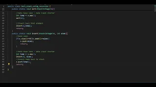 sort a stack using recursion java
