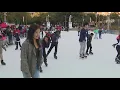 Hundreds of children take part in free ice-skating party at Discovery Green in downtown Houston