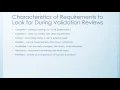 Requirements Validation and Verification