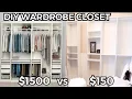 DIY IKEA PAX WARDROBE CLOSET on a 150 BUDGET Open Closet Filming Room Makeover