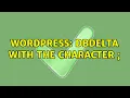 Wordpress dbDelta with the character