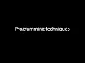 Programming techniques in 8085
