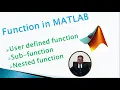 how to work with function in MATLAB