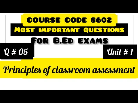Download MP3 Principles of classroom assessment 8602 unit 1