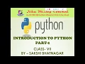 Class-7 Introduction to Python Part-1