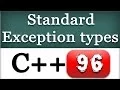 Available C Standard Exception Classes Types and using them