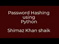 Password Hashing using Python
