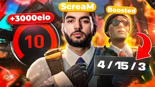 ScreaM CARRYING A BOOSTED ON FACEIT 3K+ ?!!