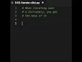 Iterating over a dictionary using in in Python returns