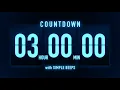 3 Hours Countdown Timer Flip Clock with Simple Beeps