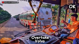 Volvo Vs Ashok Leyland 🔥Jaguar Bus Driving 🛣️National Highway 65