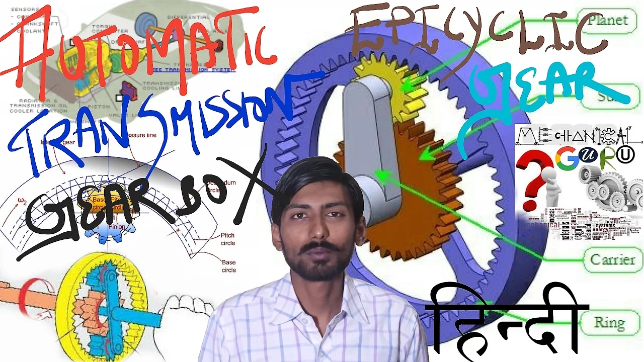 [Hindi] Gear Box of Automatic Transmission | Epicyclic Gear Box | Sun & Planet Gear | Reverse Motion