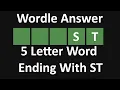 5 Letter Word Ending With ST SOLVED Wordle 228 Answer February 2 2022