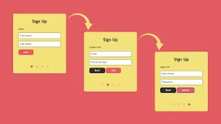 how to create multi step form using html css and javascript