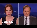 Ellie Kemper Conan Compare Resting Bitch Faces CONAN on TBS