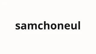 How to pronounce samchoneul Uncle in Korean