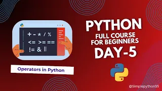 Episode 5 Operators in Python Python Full Course for Beginners