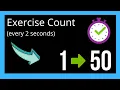 50 count from 1 to 50 every 2 seconds Exercise count or training count
