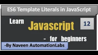 ES6 - Template Literals in JavaScript