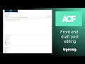 Edit WordPress posts in draft status using a front end form Change status to publish vice versa