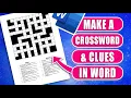 How to Create a Crossword Puzzle Clues in Microsoft Word Step-by-Step Tutorial