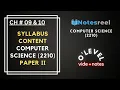 Computer Science 2210 Syllabus Overview Paper II Ch 9 Databases 10 Boolean Logic