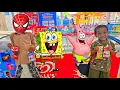 DRAMA BELI ES KRIM \u0026 MINUMAN KARAKTER PATRICK,SPONGEBOB DAN SPIDERMAN