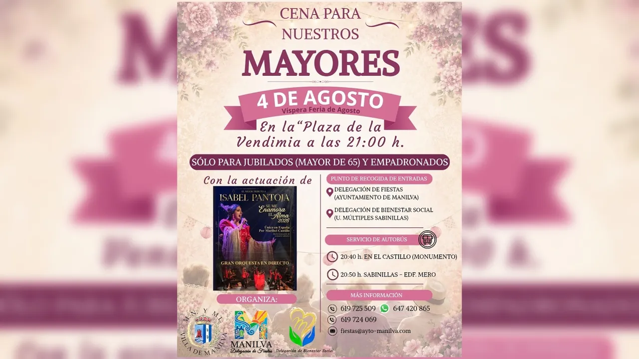 Cena para nuestros mayores por la víspera de la Feria de Agosto