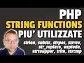 PHP STRING FUNCTIONS STRLEN SUBSTR STRPOS STRREV STR - REPLACE EXPLODE STRTOUPPER TRIM STRCMP