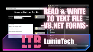 Read and Write to Text File in VB Net Forms Lumin Tech Builder