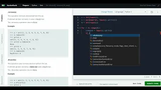 Hackerrank Python Solution Sets - Python Set discard remove pop