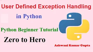 How to create Own Exception User Defined Exception Handling in Python in Hindi Urdu