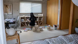 spending cozy and productive days at home📚 room update with new bookshelf | kyoto diaries