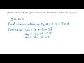 Arithmetic Sequence - Writing the Formula