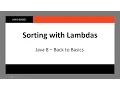 Java 8 Sorting with Lambdas