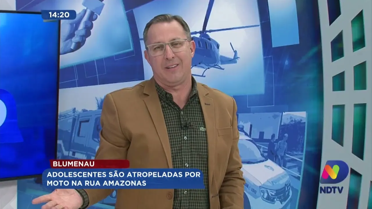Blumenau: adolescentes são atropeladas por moto na rua Amazonas