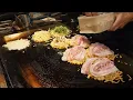 Download Lagu 오코노미야끼, 야끼소바 달인의 기술! 50년째 영업중 / Yakisoba, Okonomiyaki Cooking Skill - japanese street food
