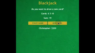 Blackjack Game made on Scrimba