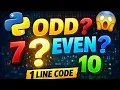 Python Odd Even Program 1 Line Code Beginner Python Project in Hindi