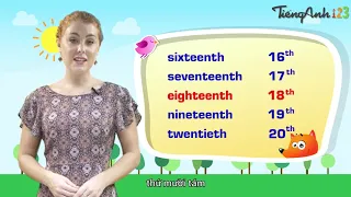 Ordinal numbers 31 days in a month